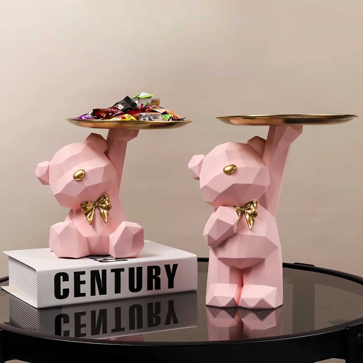 Geometric Resin Bear Storage