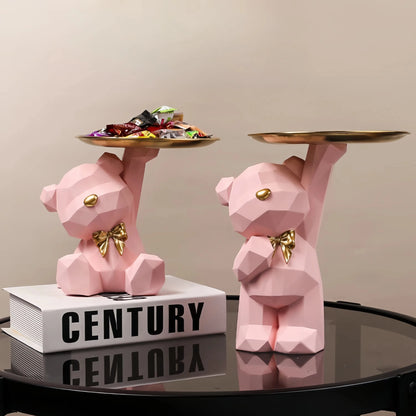 Geometric Resin Bear Storage