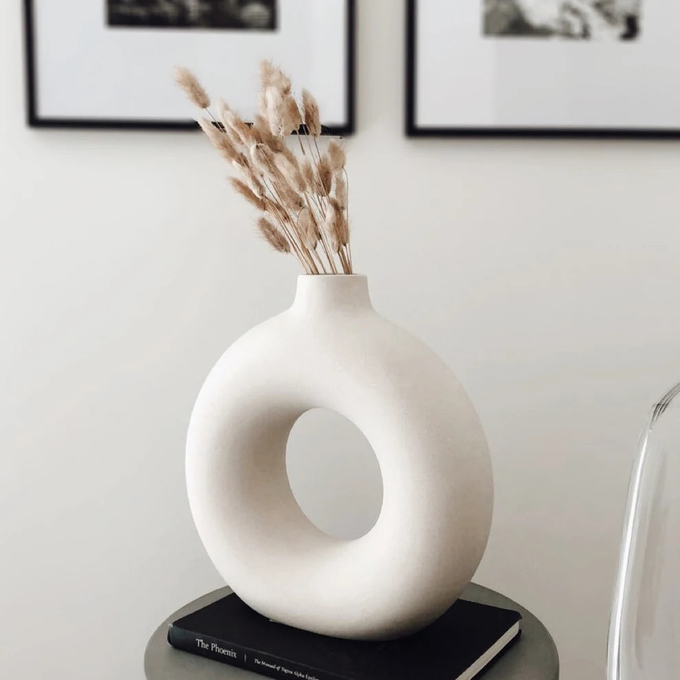 Nordic Donut Ceramic Hollow Vase