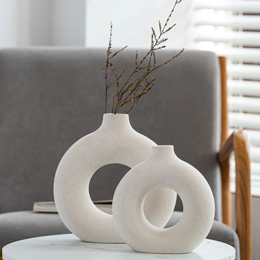 Nordic Donut Ceramic Hollow Vase