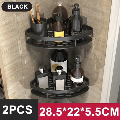 No-Drill Aluminum Bathroom Shelf