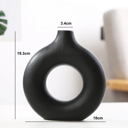 Nordic Donut Ceramic Hollow Vase