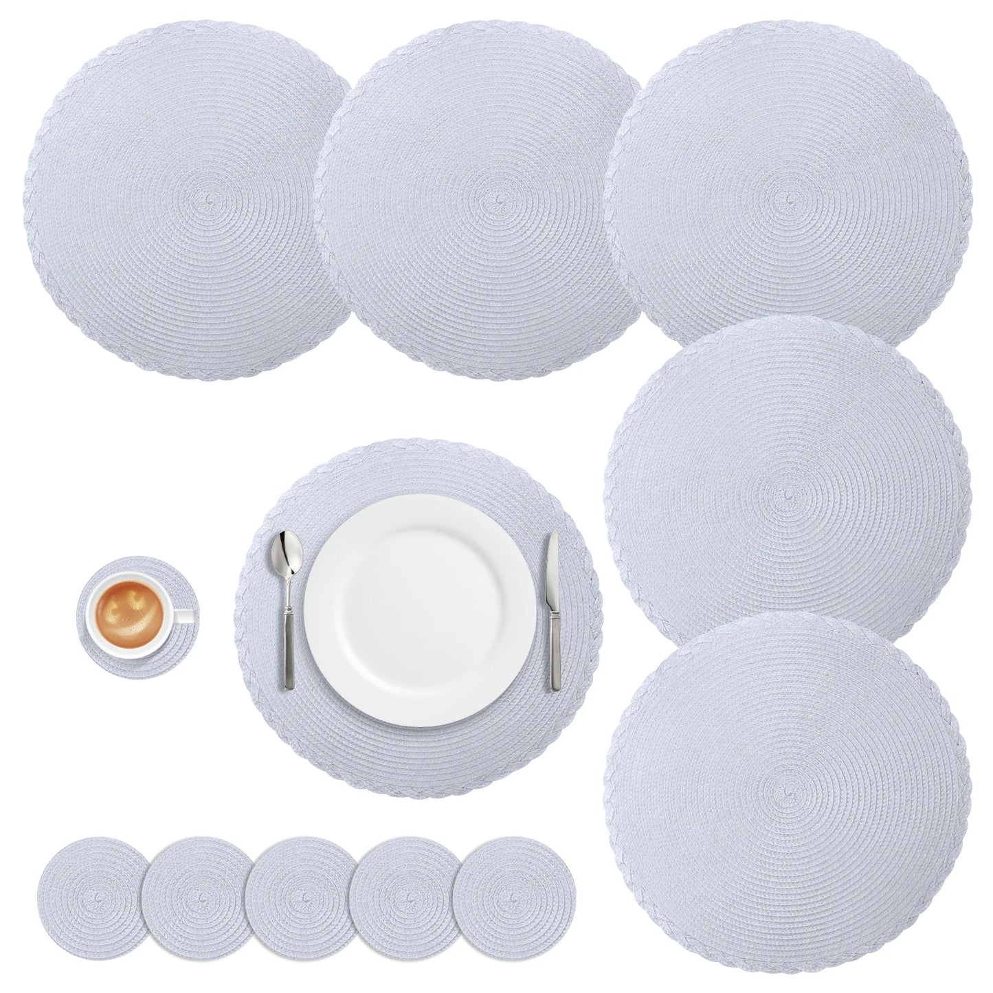 Round Braided Heat-Resistant Washable Dining Placemats