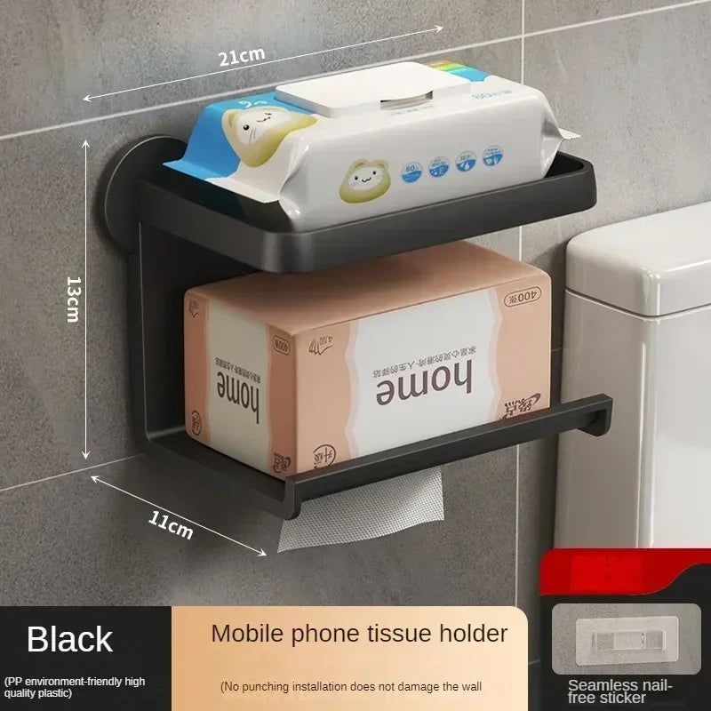 Wall-Mounted Toilet Paper Holder Stand