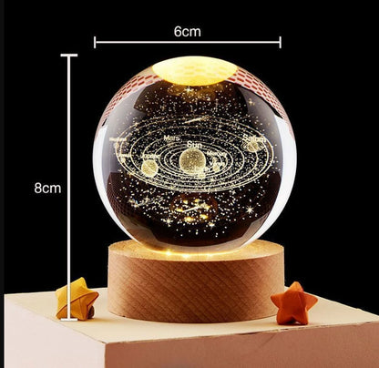 3D Galaxy Crystal Ball Night Lamp